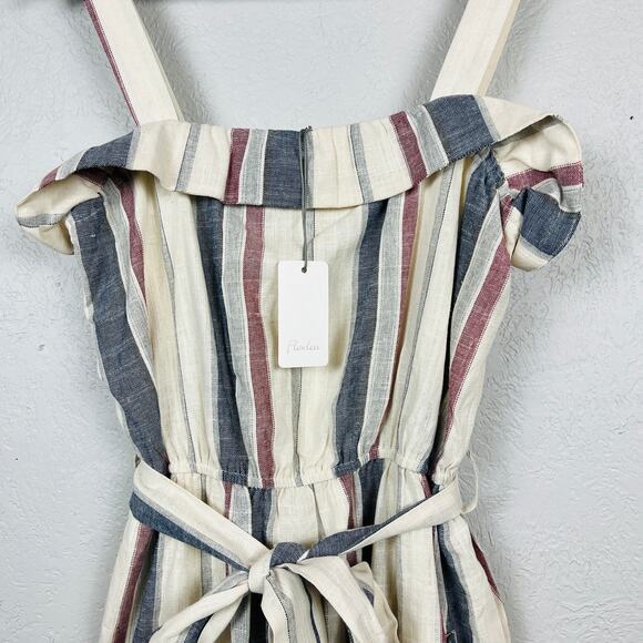 NEW! Flawless Tie Strap Apron Dress Stripe Loose Fit Summer Stripe - M - Picture 4 of 5